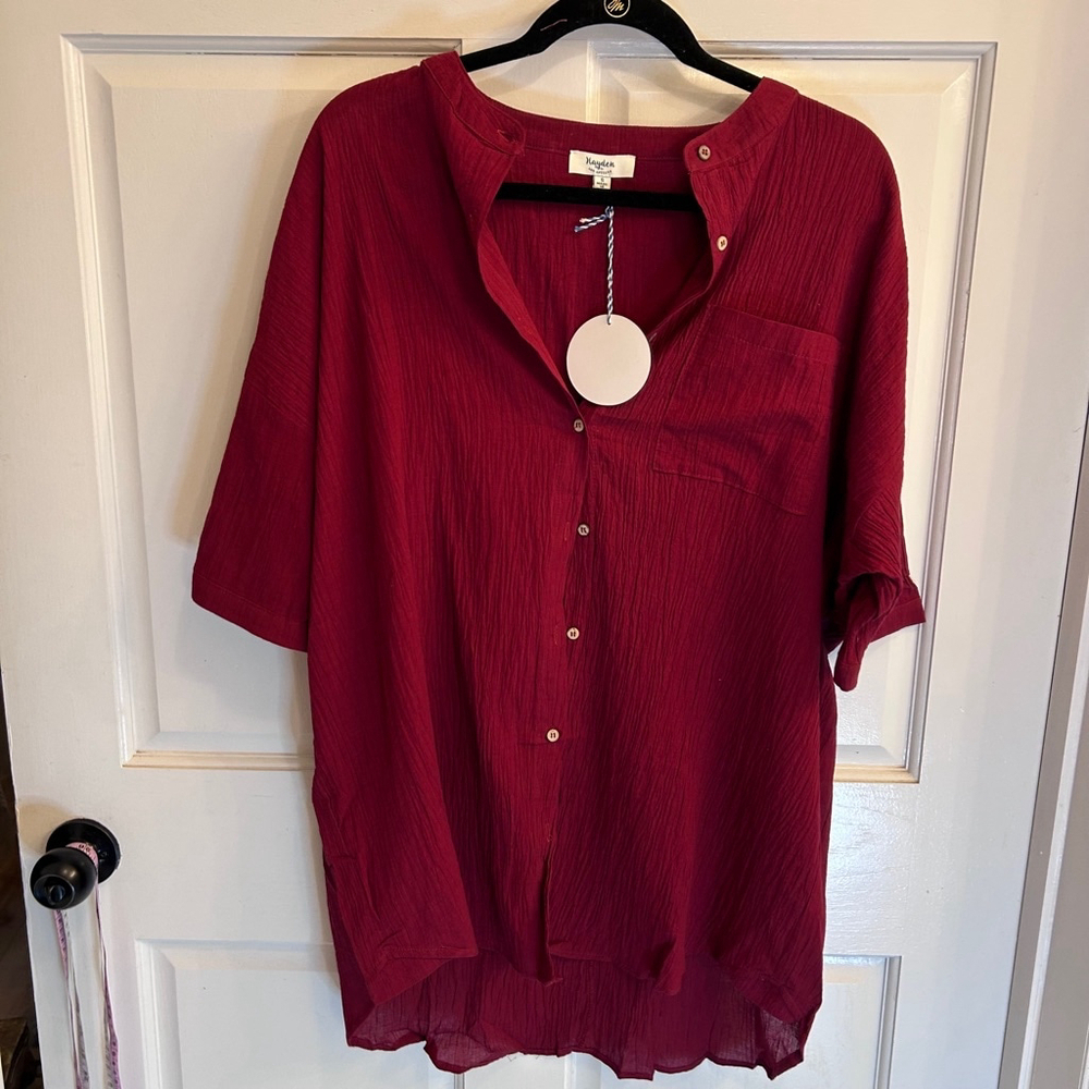 Women's Hayden Blouse, Size S, Burgundy